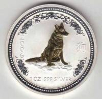 (2006) Монета Австралия 2006 год 1 доллар "Год собаки"  Серебро (Ag)  PROOF